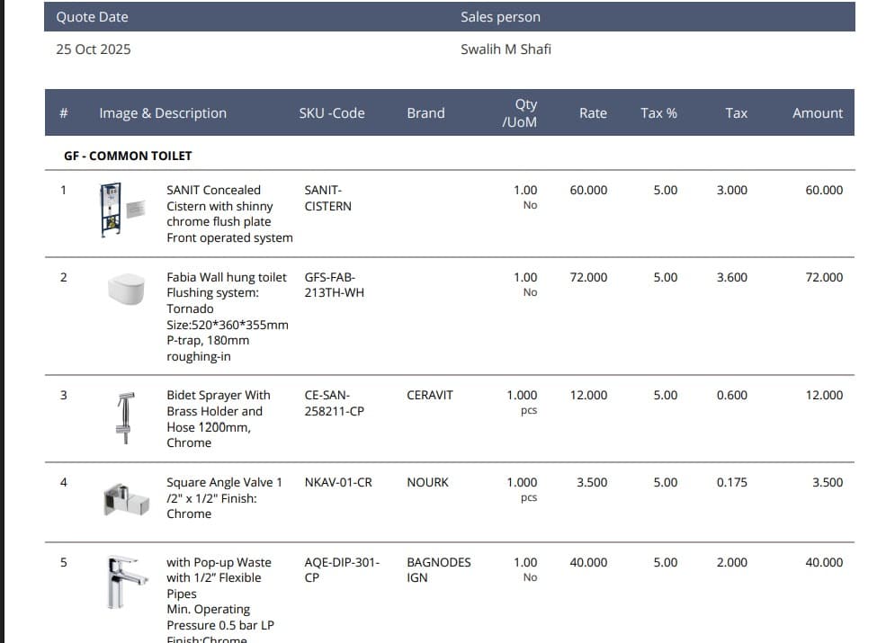 Custom Odoo quotation report